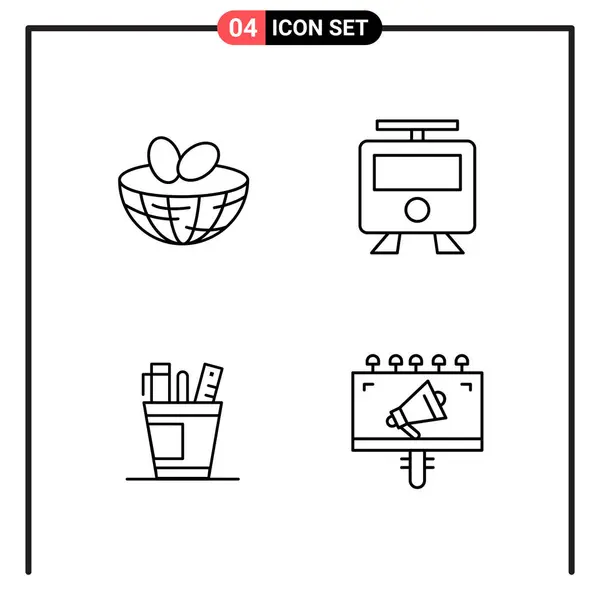 Icone Creative Set Design Sfondo Bianco — Vettoriale Stock