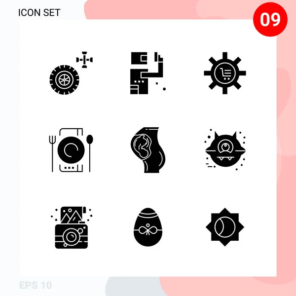 Conjunto Iconos Creativos Universales Simplemente Vector Ilustraciones Para Aplicaciones Web — Archivo Imágenes Vectoriales