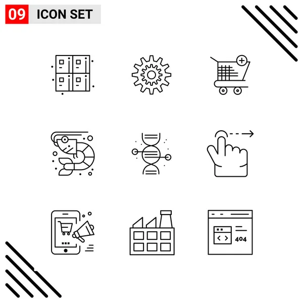 Conjunto Iconos Creativos Universales Simplemente Vector Ilustraciones Para Aplicaciones Web — Archivo Imágenes Vectoriales