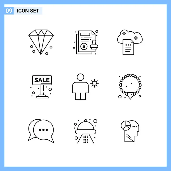 Conjunto Iconos Creativos Universales Simplemente Vector Ilustraciones Para Aplicaciones Web — Archivo Imágenes Vectoriales