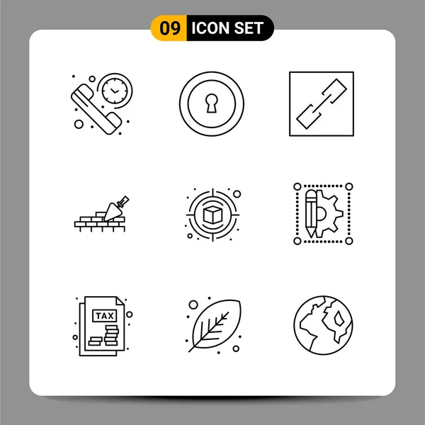 Conjunto Iconos Creativos Universales Simplemente Vector Ilustraciones Para Aplicaciones Web — Archivo Imágenes Vectoriales