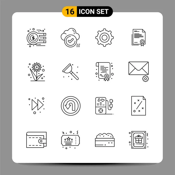 Conjunto Iconos Creativos Universales Simplemente Vector Ilustraciones Para Aplicaciones Web — Vector de stock