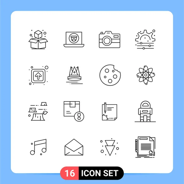 Conjunto Iconos Creativos Universales Ilustración Vectorial — Vector de stock