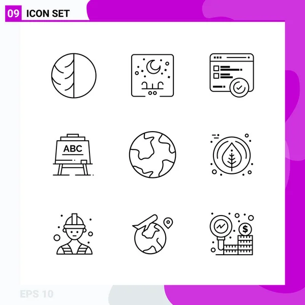 Conjunto Iconos Creativos Universales Simplemente Vector Ilustraciones Para Aplicaciones Web — Archivo Imágenes Vectoriales