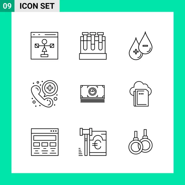 Conjunto Iconos Creativos Universales Simplemente Vector Ilustraciones Para Aplicaciones Web — Vector de stock