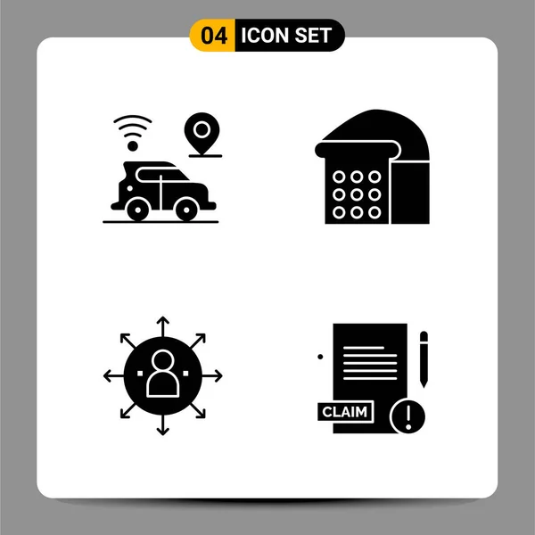 Ilustración Vectorial Los Iconos Modernos Del Automóvil — Vector de stock