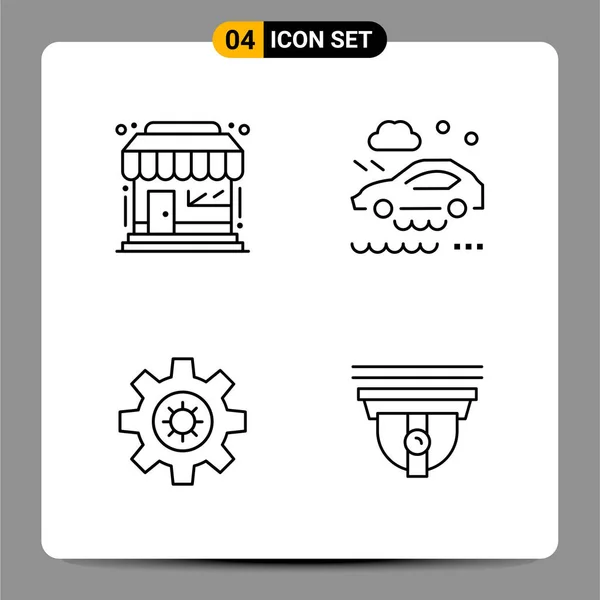 Conjunto Iconos Creativos Universales Simplemente Vector Ilustraciones Para Aplicaciones Web — Vector de stock