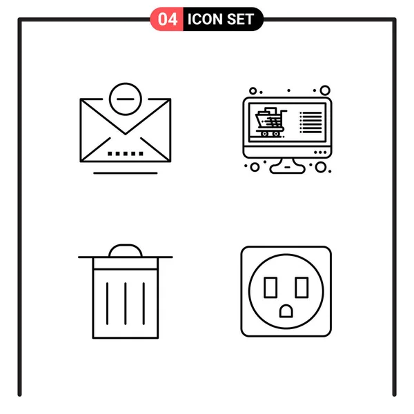 Conjunto Iconos Creativos Universales Simplemente Vector Ilustraciones Para Aplicaciones Web — Archivo Imágenes Vectoriales