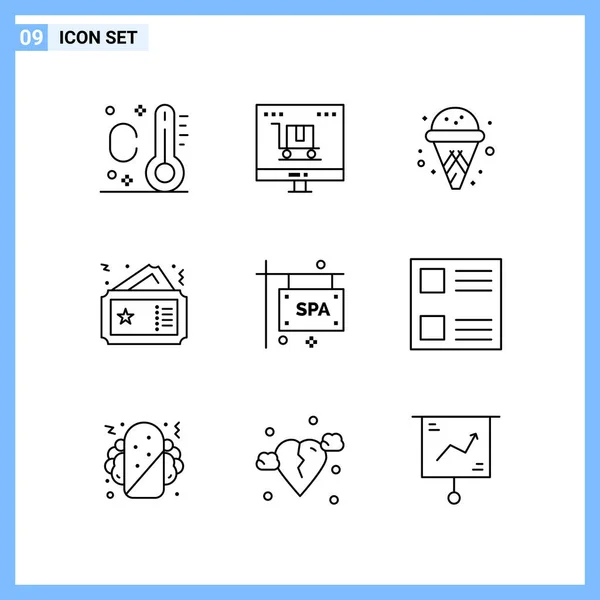 Conjunto Iconos Creativos Universales Simplemente Vector Ilustraciones Para Aplicaciones Web — Vector de stock