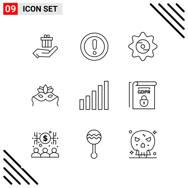 Conjunto Iconos Creativos Universales Simplemente Vector Ilustraciones Para Aplicaciones Web — Vector de stock