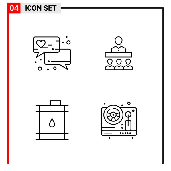 Set Universeller Kreativer Symbole Einfach Vektorillustrationen Für Web Und Mobile — Stockvektor