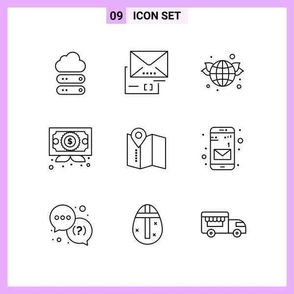 Conjunto Iconos Creativos Universales Simplemente Vector Ilustraciones Para Aplicaciones Web — Vector de stock