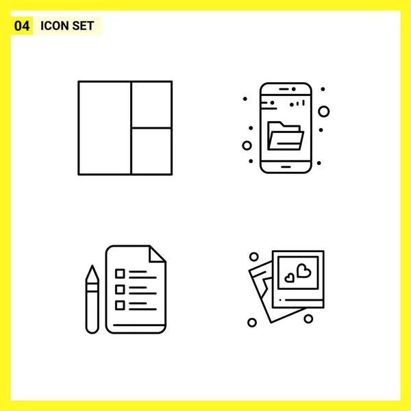 Set Universeller Kreativer Symbole Einfach Vektorillustrationen Für Web Und Mobile — Stockvektor