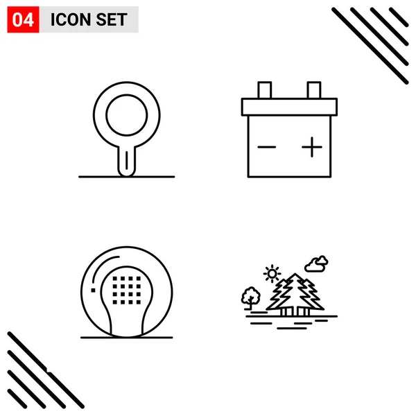 Conjunto Iconos Creativos Universales Simplemente Vector Ilustraciones Para Aplicaciones Web — Vector de stock