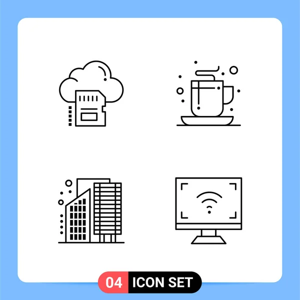 Conjunto Iconos Creativos Universales Simplemente Vector Ilustraciones Para Aplicaciones Web — Vector de stock