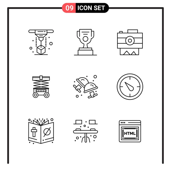 Conjunto Iconos Creativos Universales Simplemente Vector Ilustraciones Para Aplicaciones Web — Archivo Imágenes Vectoriales