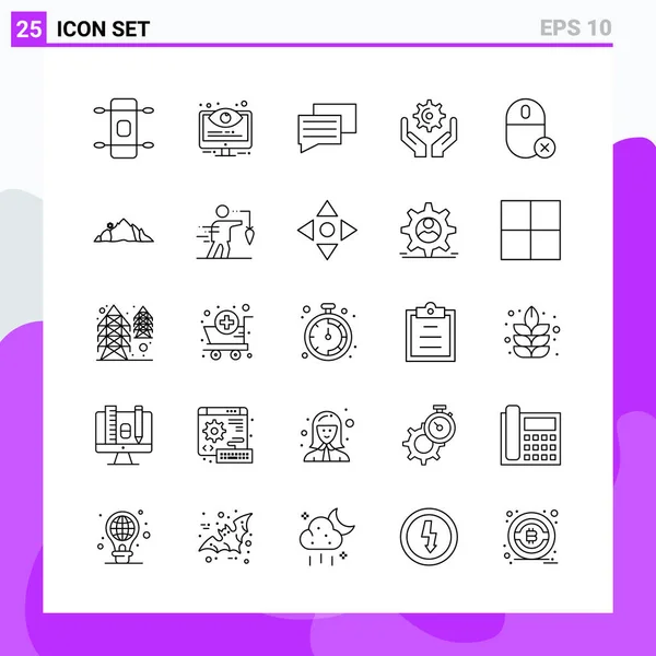 Conjunto Iconos Creativos Universales Simplemente Vector Ilustraciones Para Aplicaciones Web — Archivo Imágenes Vectoriales