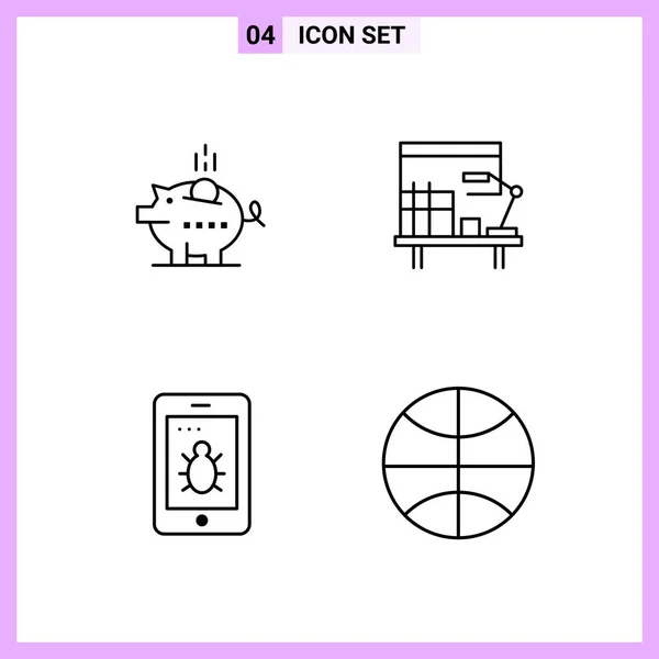 Set Universal Creative Icons Simply Vector Illustrations Web Mobile Apps — Stock Vector