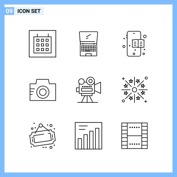 Conjunto Iconos Creativos Universales Simplemente Vector Ilustraciones Para Aplicaciones Web — Vector de stock