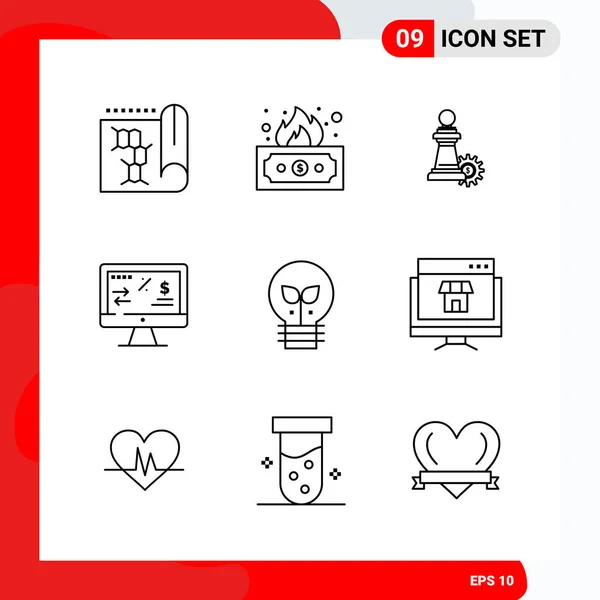 Conjunto Iconos Creativos Universales Simplemente Vector Ilustraciones Para Aplicaciones Web — Vector de stock