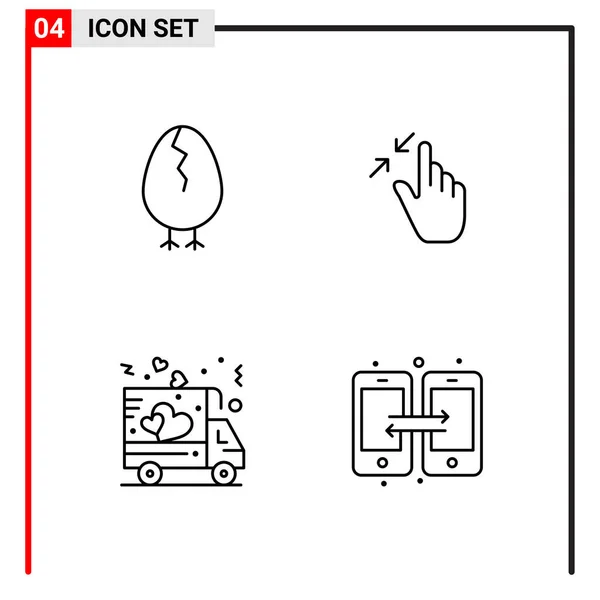 Set Universeller Kreativer Symbole Einfach Vektorillustrationen Für Web Und Mobile — Stockvektor