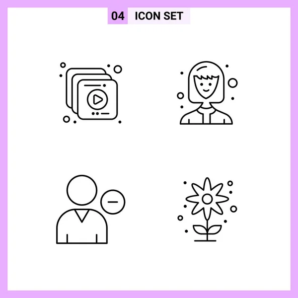 Set Universal Creative Icons Simply Vector Illustrations Web Mobile Apps — Stock Vector