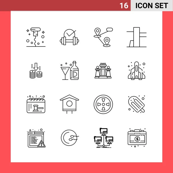 Conjunto Iconos Creativos Universales Simplemente Vector Ilustraciones Para Aplicaciones Web — Vector de stock