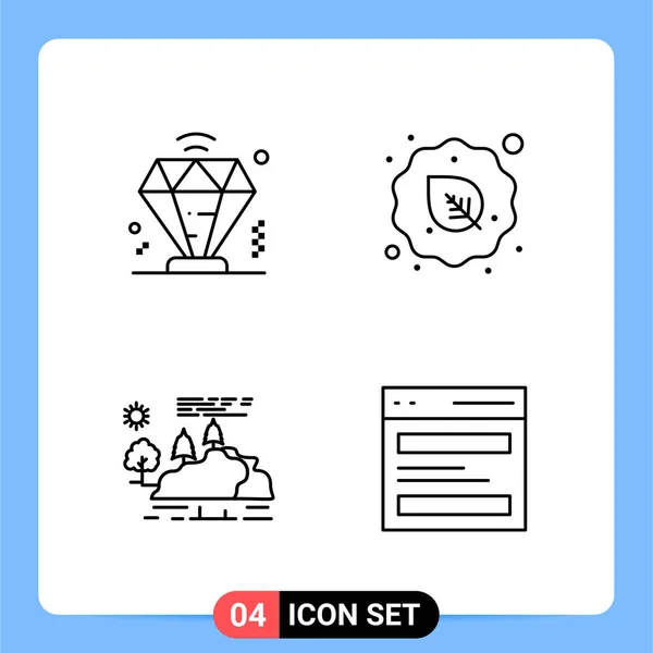 Conjunto Iconos Creativos Universales Simplemente Vector Ilustraciones Para Aplicaciones Web — Archivo Imágenes Vectoriales