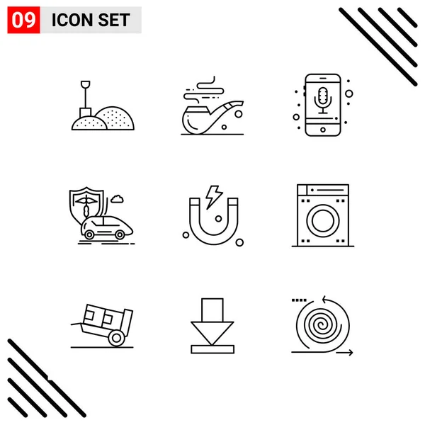 Set Dari Ikon Kreatif Universal Cukup Ilustrasi Vektor Untuk Aplikasi - Stok Vektor