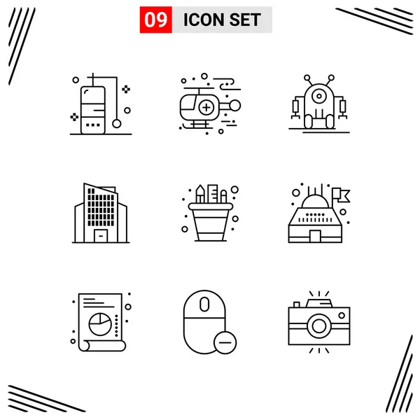 Set Universal Creative Icons Simply Vector Illustrations Web Mobile Apps — Stock Vector