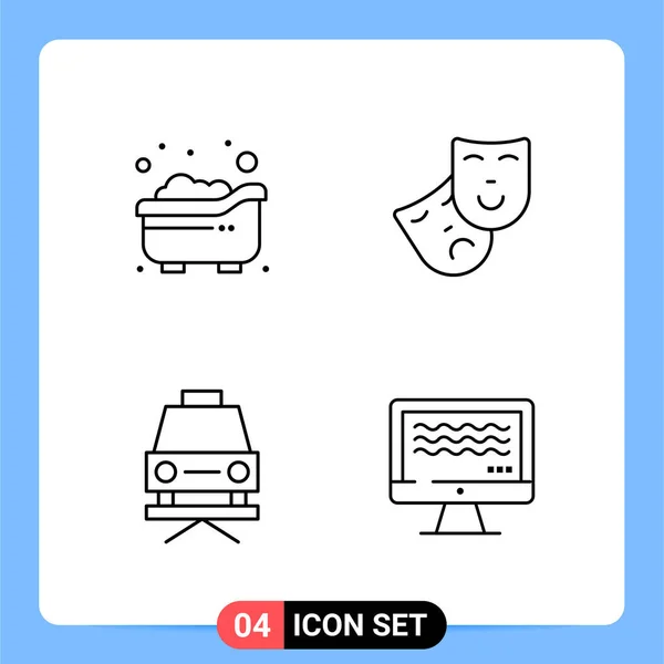 Conjunto Iconos Creativos Universales Simplemente Vector Ilustraciones Para Aplicaciones Web — Archivo Imágenes Vectoriales