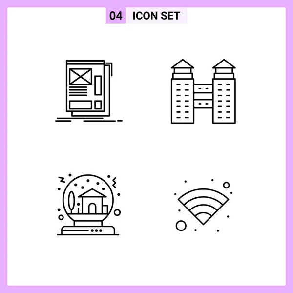 Conjunto Iconos Creativos Universales Simplemente Vector Ilustraciones Para Aplicaciones Web — Archivo Imágenes Vectoriales