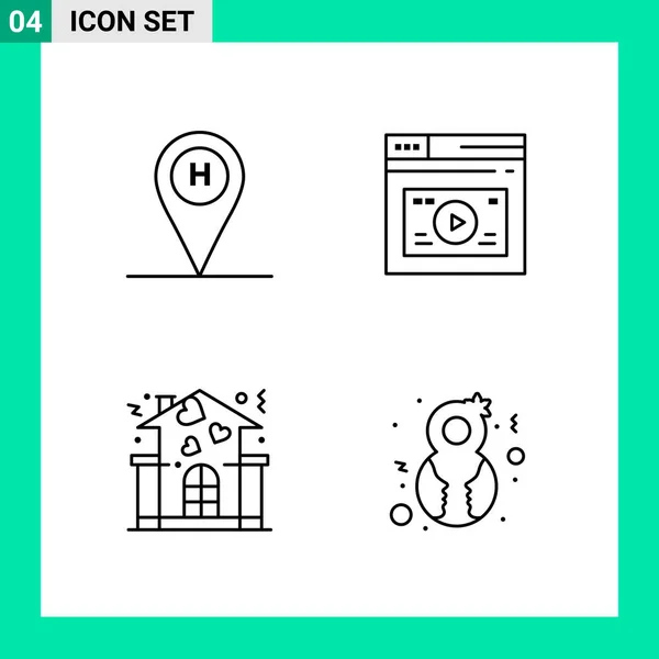 Conjunto Iconos Creativos Universales Simplemente Vector Ilustraciones Para Aplicaciones Web — Vector de stock