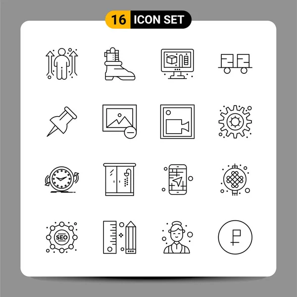 Set Universal Creative Icons Simply Vector Illustrations Web Mobile Apps — Stock Vector