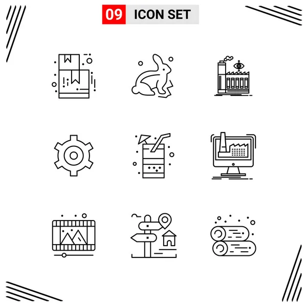 Conjunto Iconos Creativos Universales Simplemente Vector Ilustraciones Para Aplicaciones Web — Archivo Imágenes Vectoriales