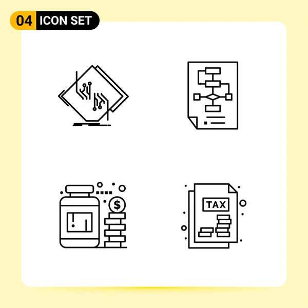 Conjunto Iconos Creativos Universales Simplemente Vector Ilustraciones Para Aplicaciones Web — Vector de stock