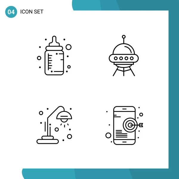 Conjunto Iconos Creativos Universales Simplemente Vector Ilustraciones Para Aplicaciones Web — Vector de stock