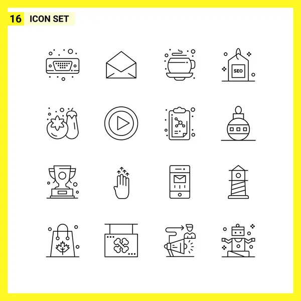 Conjunto Iconos Creativos Universales Simplemente Vector Ilustraciones Para Aplicaciones Web — Archivo Imágenes Vectoriales