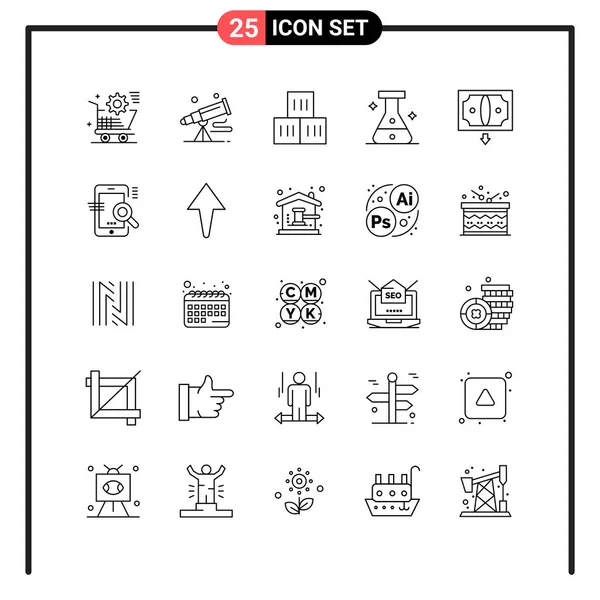 Conjunto Iconos Creativos Universales Simplemente Vector Ilustraciones Para Aplicaciones Web — Vector de stock