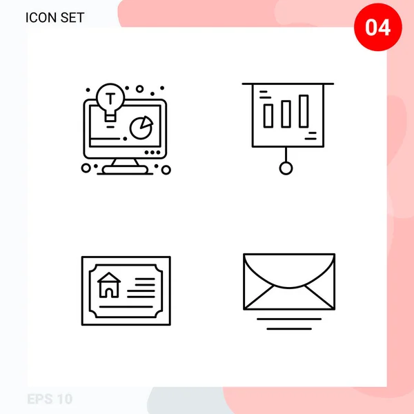 Conjunto Iconos Creativos Universales Simplemente Vector Ilustraciones Para Aplicaciones Web — Archivo Imágenes Vectoriales