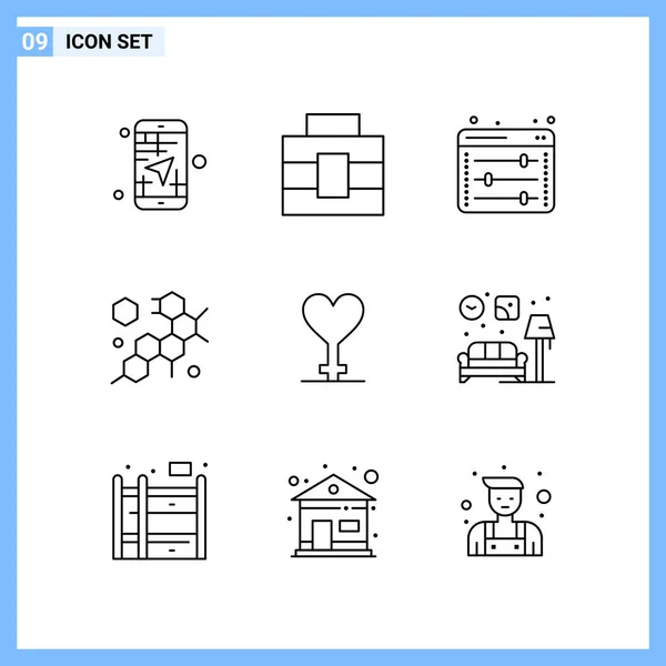 Conjunto Iconos Creativos Universales Simplemente Vector Ilustraciones Para Aplicaciones Web — Vector de stock