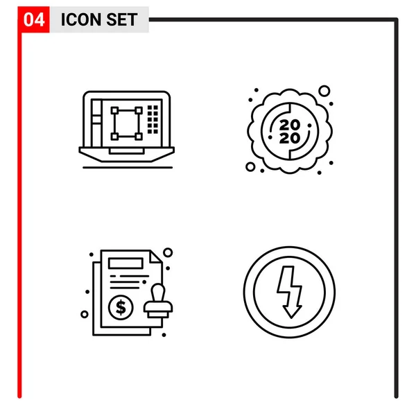 Set Universeller Kreativer Symbole Einfach Vektorillustrationen Für Web Und Mobile — Stockvektor