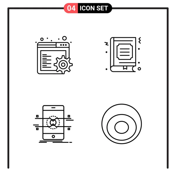 Set Universeller Kreativer Symbole Einfach Vektorillustrationen Für Web Und Mobile — Stockvektor