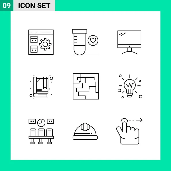 Conjunto Iconos Creativos Universales Simplemente Vector Ilustraciones Para Aplicaciones Web — Vector de stock