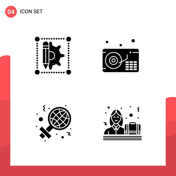 Conjunto Iconos Creativos Universales Simplemente Vector Ilustraciones Para Aplicaciones Web — Vector de stock