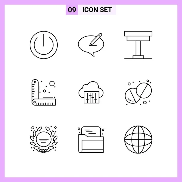 Conjunto Iconos Creativos Universales Simplemente Vector Ilustraciones Para Aplicaciones Web — Archivo Imágenes Vectoriales