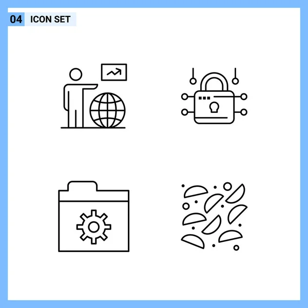 Conjunto Iconos Creativos Universales Simplemente Vector Ilustraciones Para Aplicaciones Web — Vector de stock