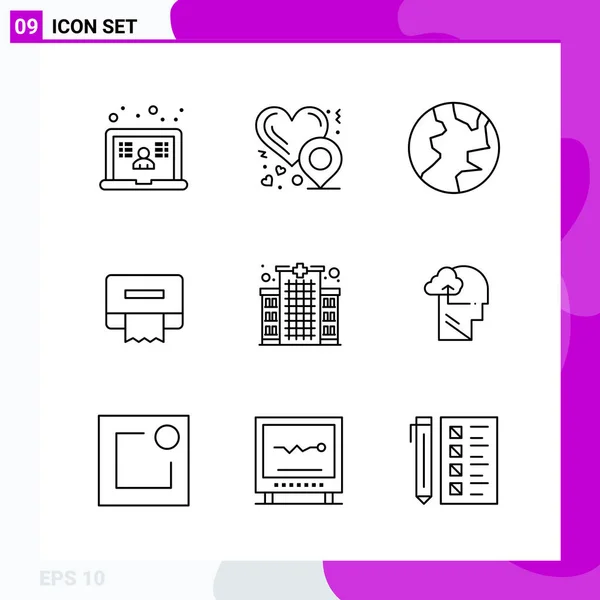 Conjunto Iconos Creativos Universales Simplemente Vector Ilustraciones Para Aplicaciones Web — Archivo Imágenes Vectoriales