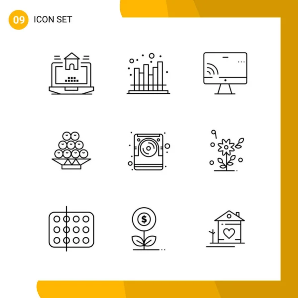 Set Universal Creative Icons Simply Vector Illustrations Web Mobile Apps — Stock Vector