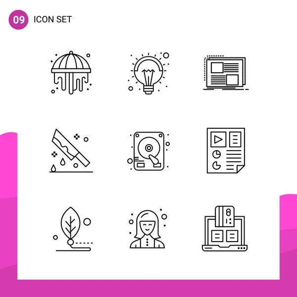 Set Universal Creative Icons Simply Vector Illustrations Web Mobile Apps — Stock Vector